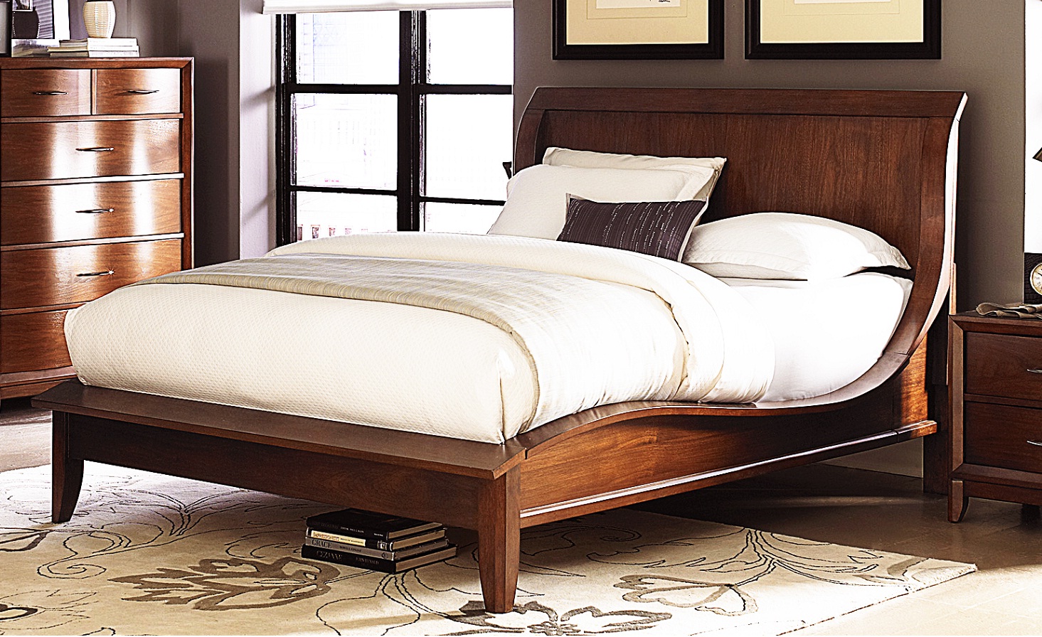 King Size Wood Bed Frame.Image Of Queen Size Sleigh Bed Frame. Trendy